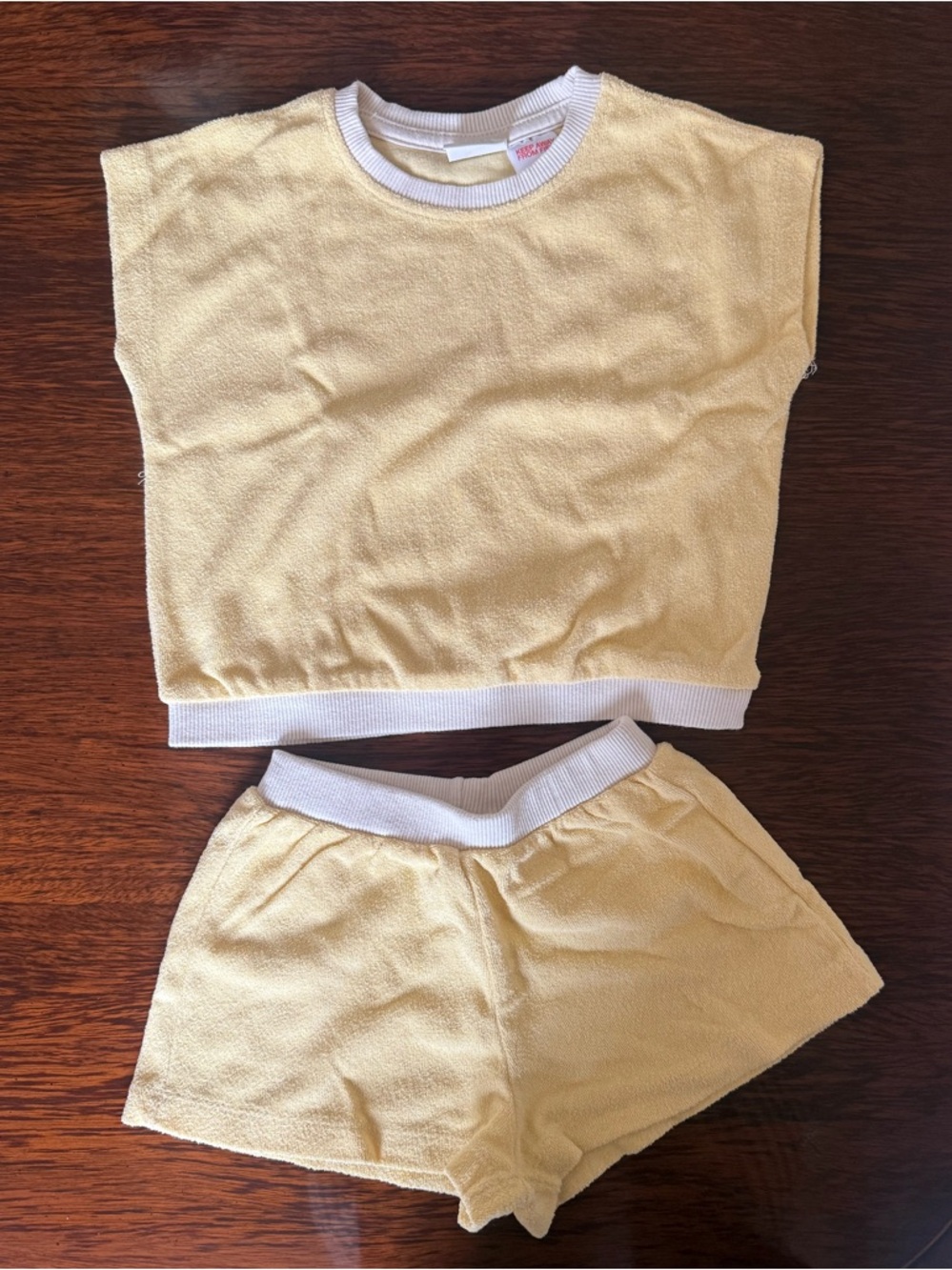 Zara Yellow Two-Piece Kids Terry Set
